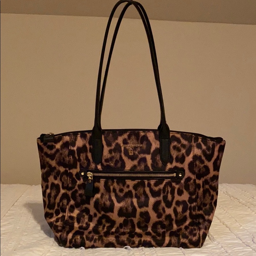 Michael Kors Nylon Kelsey Leopard Tote